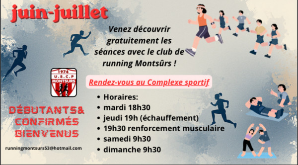 Venez découvrir les séances de running gratuitement en juin et juillet